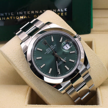 Rolex Datejust 41 126300 Mint Green Dial Oystersteel 2023