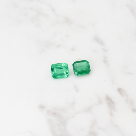 Emerald 2 Stone 2.5CT - Square Cut