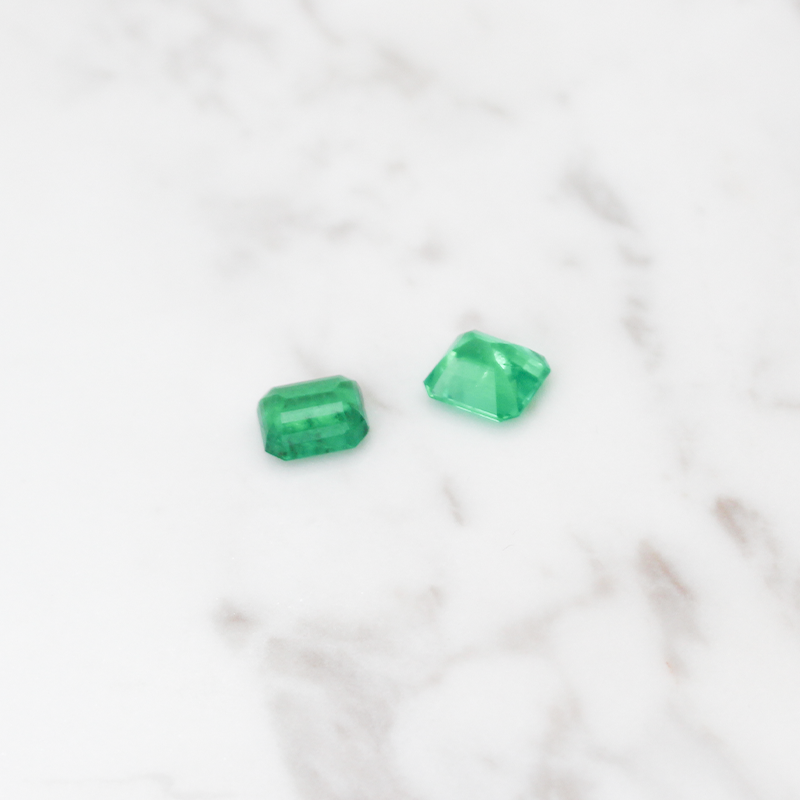 Emerald 2 Stone 2.5CT - Square Cut