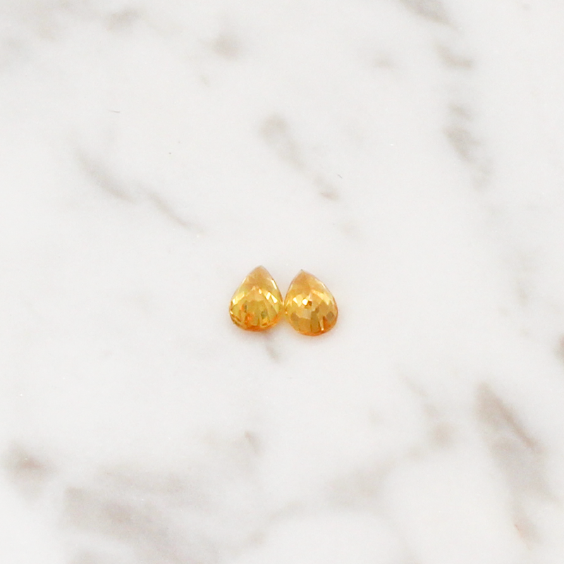 Yellow Sapphire - 1CT (0.5CT Per Stone) - Pear Cut