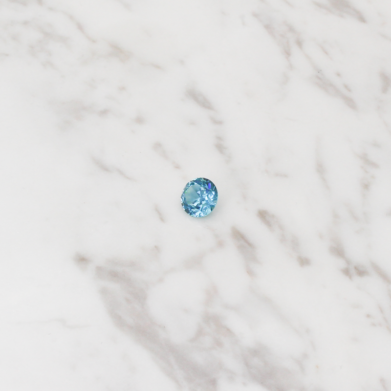 Natural Blue Zirconia 3.5CT - Round Brilliant Cut