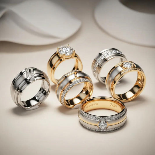 Luxury wedding bands in gold, platinum and diamond styles