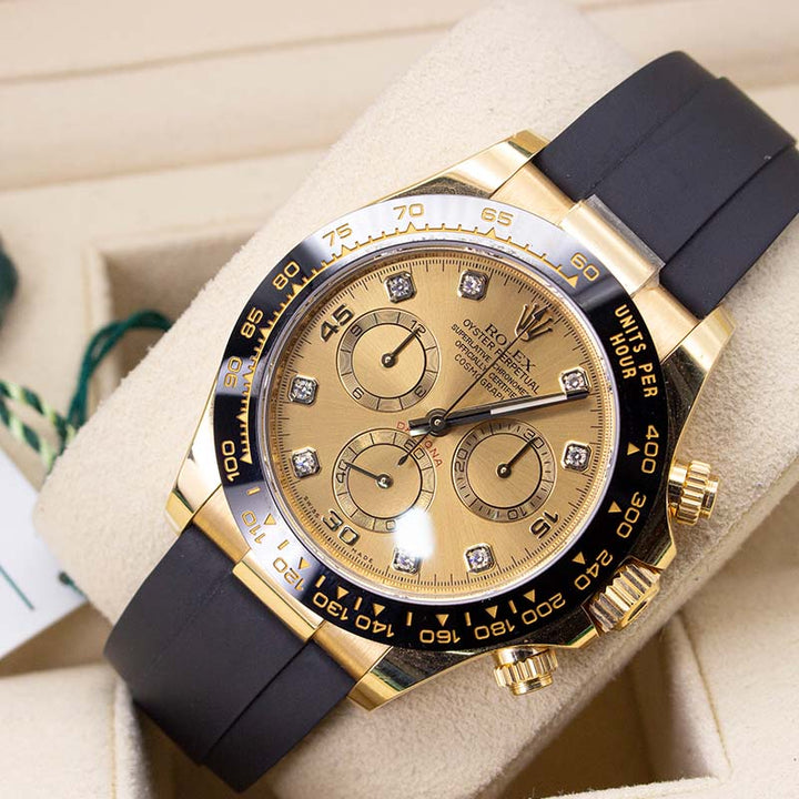 Rolex Daytona 116518ln 2019 Rubber Champagne Dial Yellow Gold 2019 Pristine Condition Ceramic Bezel 40 Mm Mechanical Watch - product image from Imperial ...