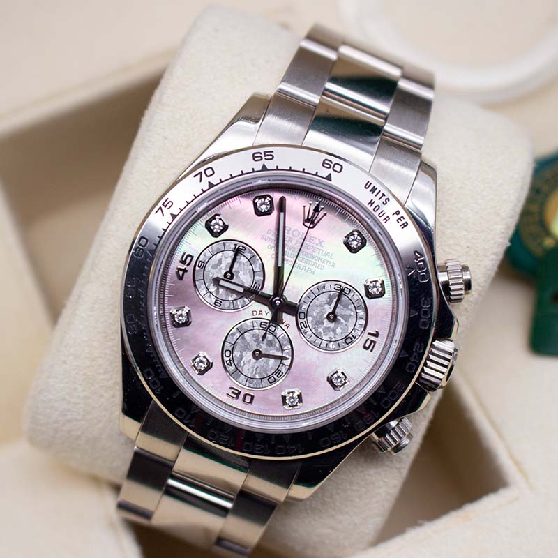 2016 Rolex Cosmograph Daytona 116509 Tahitian MOP dial with white gold Oyster bracelet
