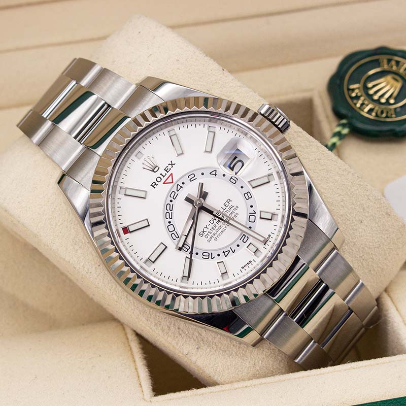 Rolex Skydweller White 326934 Oyster Bracelet White Dial Stainless Steel 2021 Immaculate Condition Fluted Bezel 42 Mm Mechanical - product image from Imp...