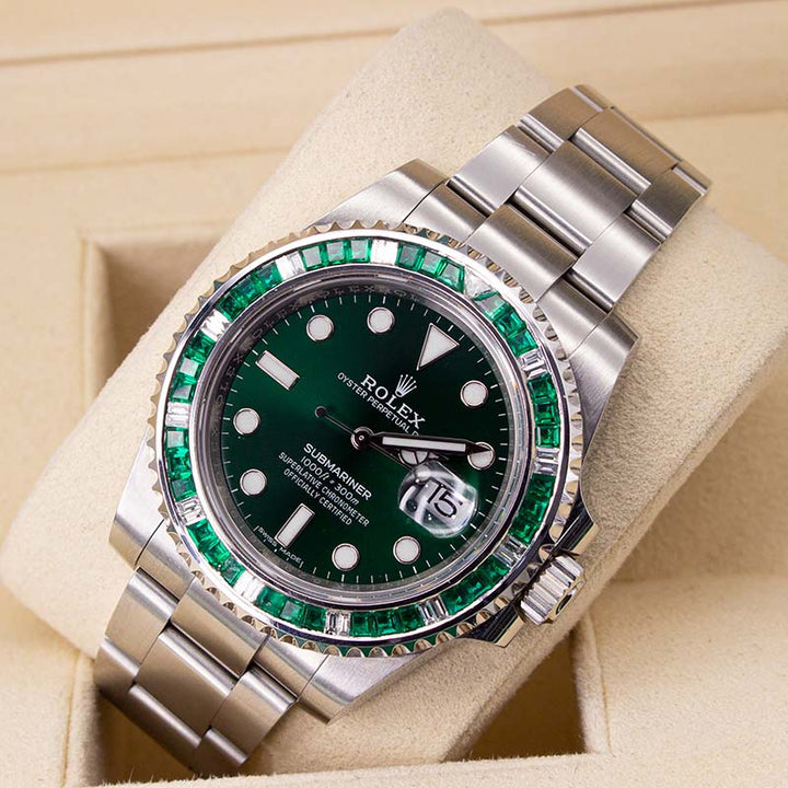 Rolex Submariner Date 2019 Oyster Bracelet Green Dial Stainless Steel 2019 Pristine Condition Fluted Bezel 40 Mm Mechanical Watch - product image from Im...
