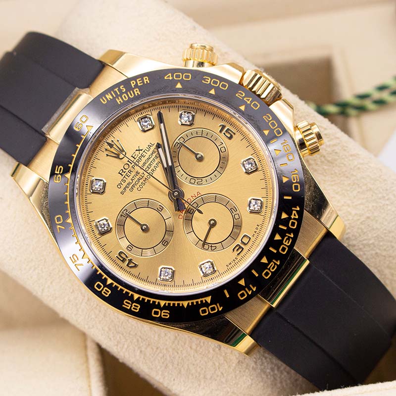 Rolex Daytona 116518ln 2019 Rubber Champagne Dial Yellow Gold 2019 Pristine Condition Ceramic Bezel 40 Mm Mechanical Watch - product image from Imperial ...