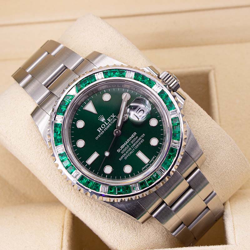 Rolex Submariner Date 116610LV Hulk Custom Gem-set 2019