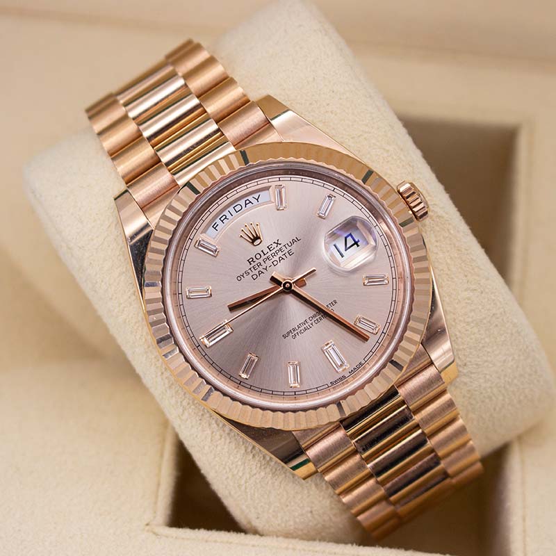 Rolex DayDate 40 228235 Watch - SunDust Baguette 2018