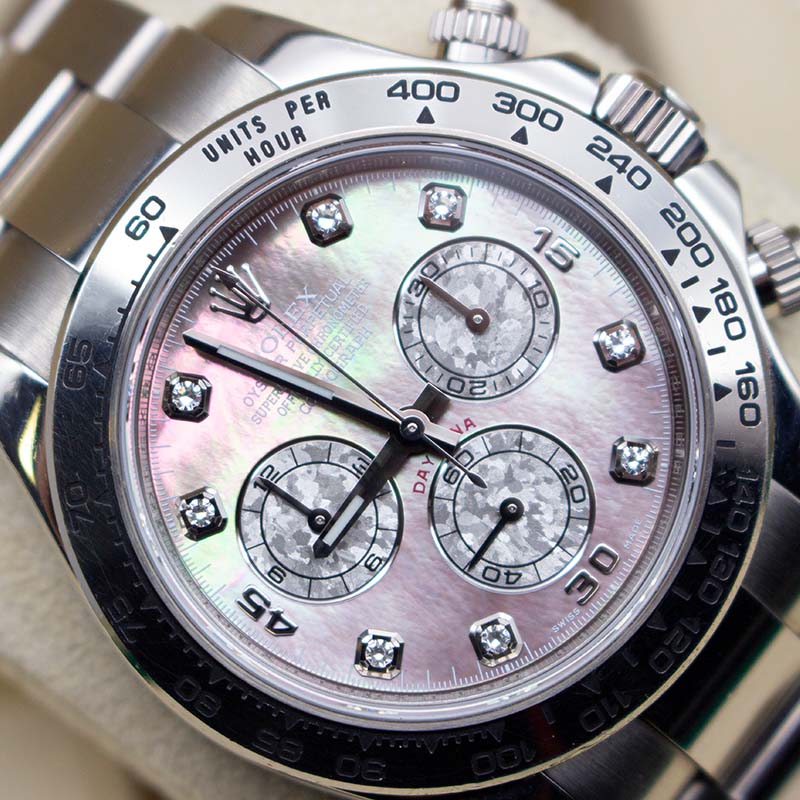 Rolex Daytona 116509 40 mm white gold case with Tahitian mother-of-pearl dial