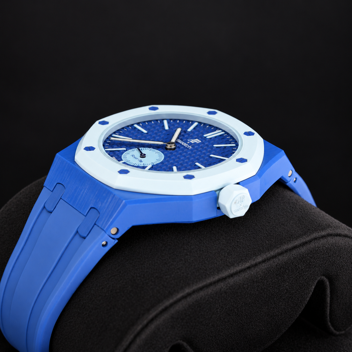 Swatch x Audemars Piguet Royal Pop LÀN BA SSX03L100N – Bioceramic Watch with Blue Rubber Strap