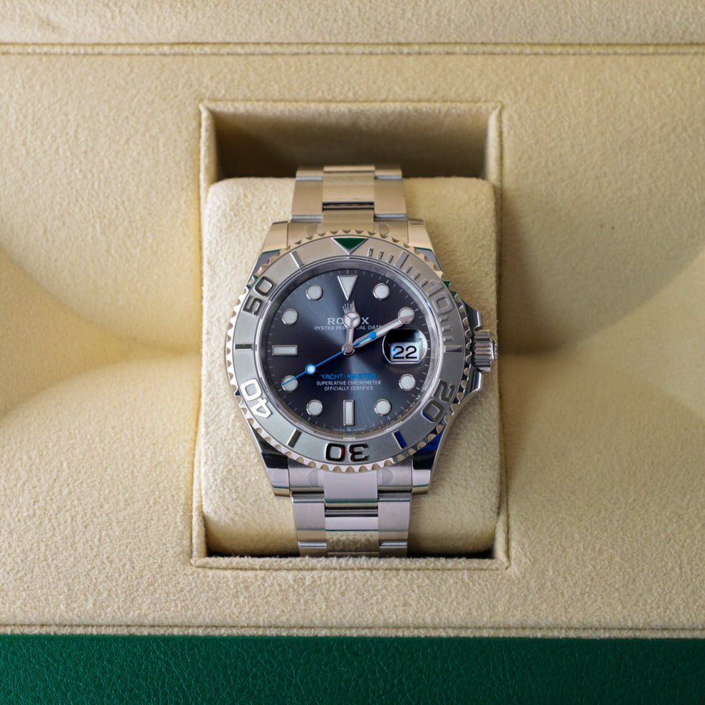 Rolex Yacht-Master 40 reference 126622, rhodium dial, Oyster bracelet and platinum 60-minute bezel, 2024