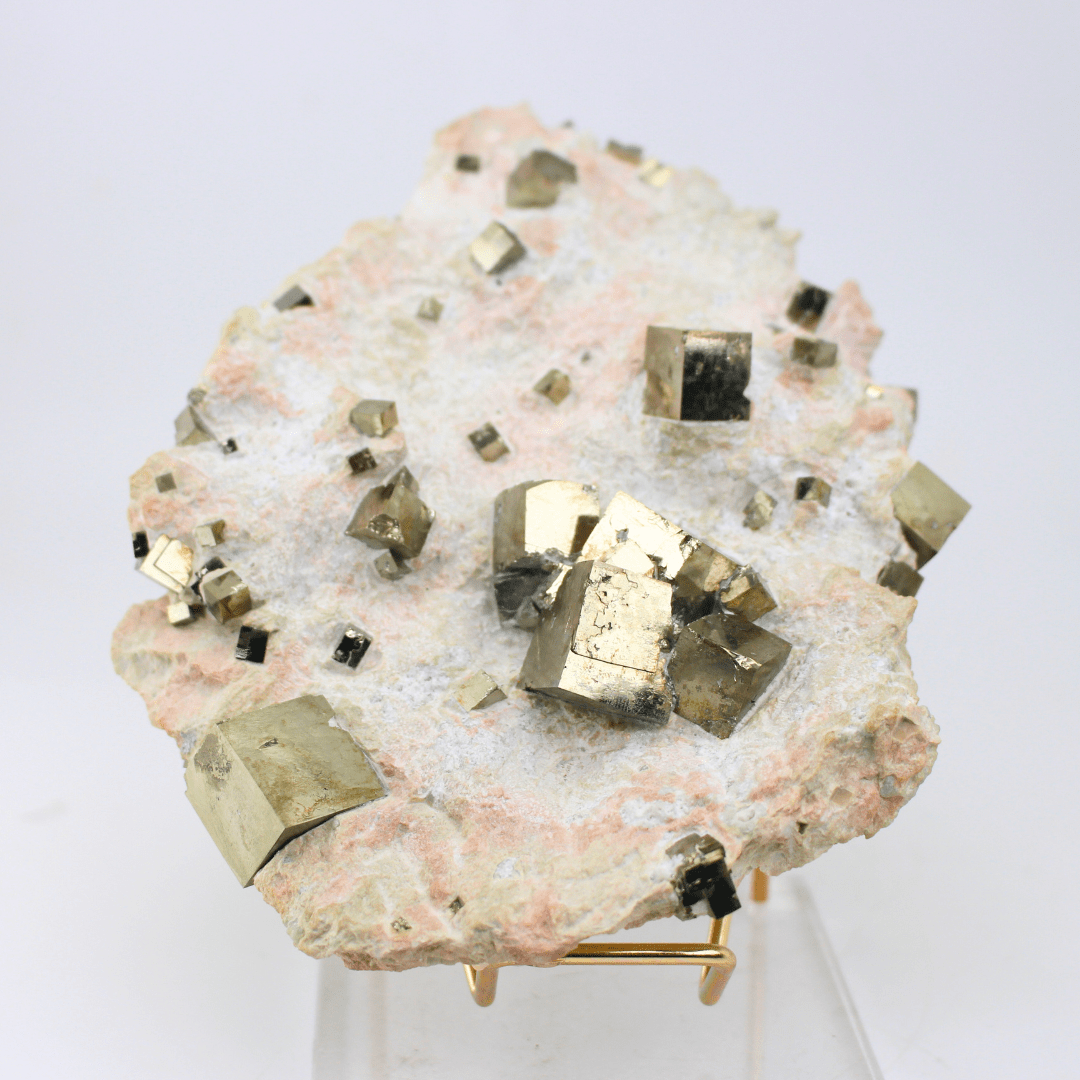 Pyrite On Matrix Naturally Terminated Cubes Navajun Spain 767 Natural Mineral Specimen Fine Collectable Cabinet Display Piece Geological