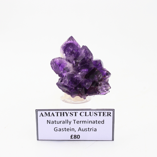 Amethyst Cluster Naturally Terminated Gastein Austria 32 Natural Mineral Specimen Fine Collectable Cabinet Display Piece Geological Interest