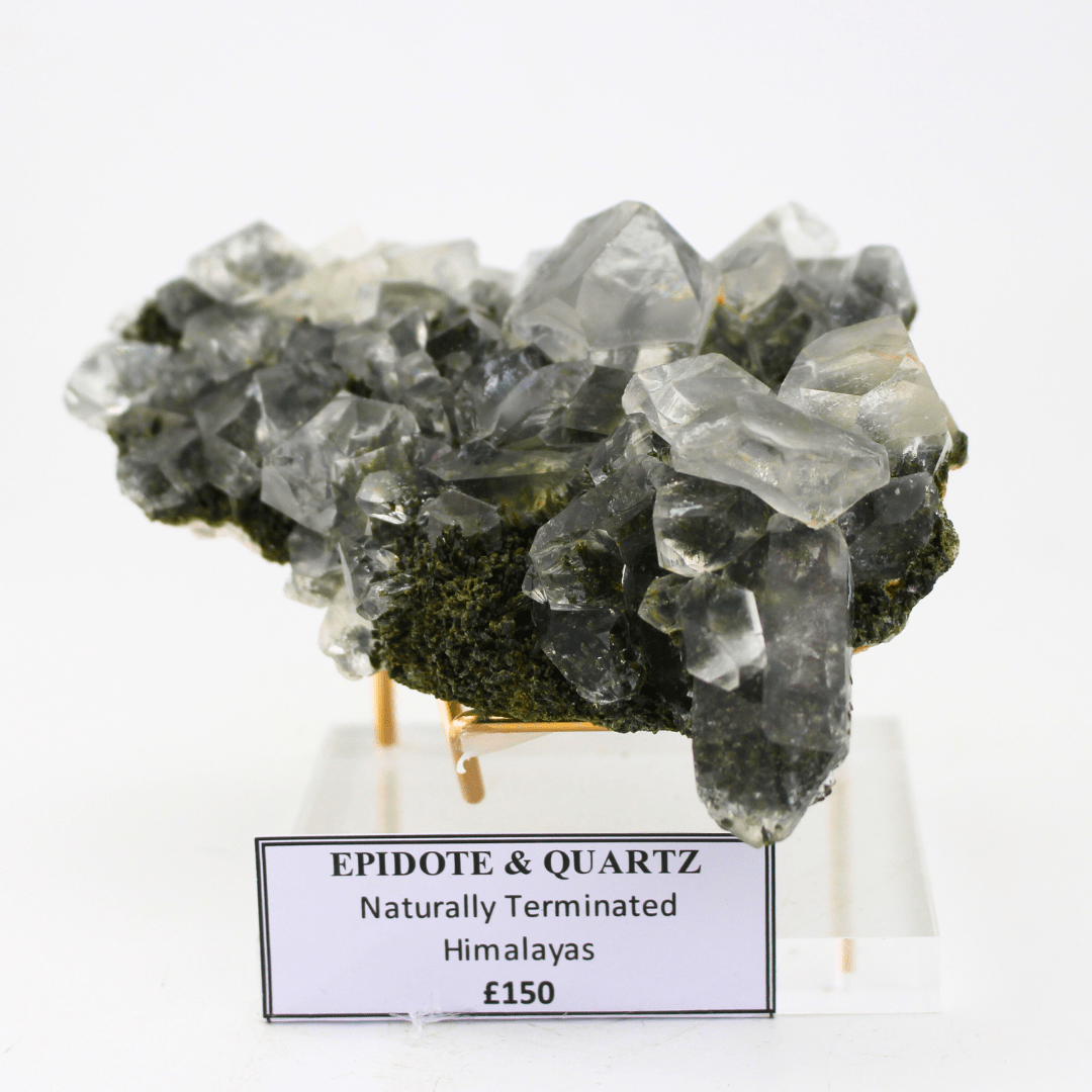 Epidote & Quartz Naturally Terminated Himalayas 329g
