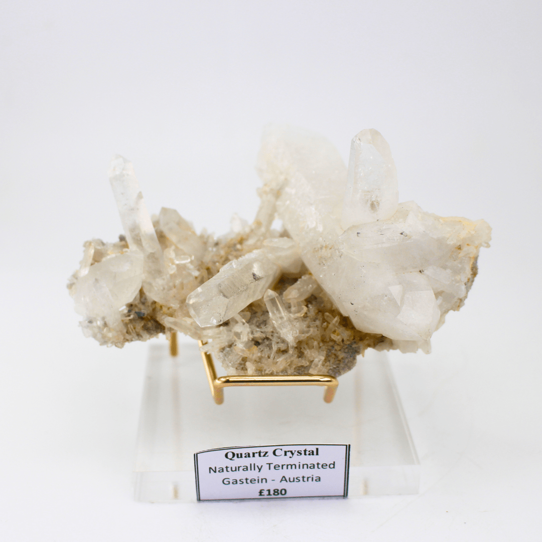 Quartz Crystal Naturally Terminated Gastein Austria 317 Natural Mineral Specimen Fine Collectable Cabinet Display Piece Geological Interest