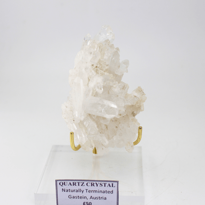 Quarz Kristall Natürlich Terminiert Gastein Österreich 291 Natürliches Mineral Sammlerstück Vitrinenstück Geologisches Interesse