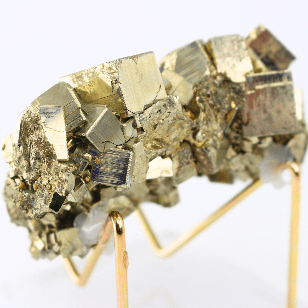 Pyrite Heart Cluster Naturally Terminated Cubes Navajun Spain 675g