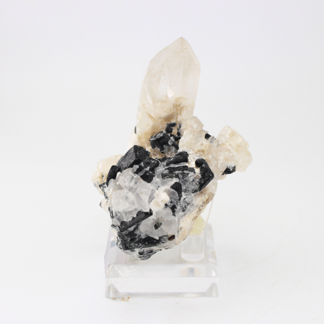 Quartz Tourmaline Naturally Terminated Himalayas 268 Natural Mineral Specimen Fine Collectable Cabinet Display Piece Geological Interest