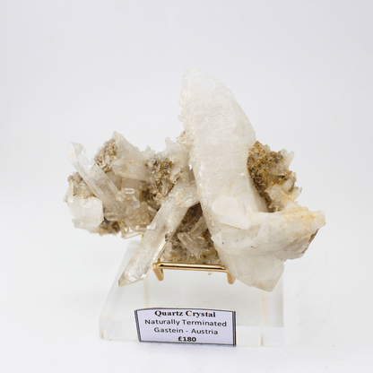 Quarz-Kristall natürlich terminiert Gastein Österreich 317 Naturmineralienmuster Feines Sammlerstück Vitrinenstück Geologisches Interesse