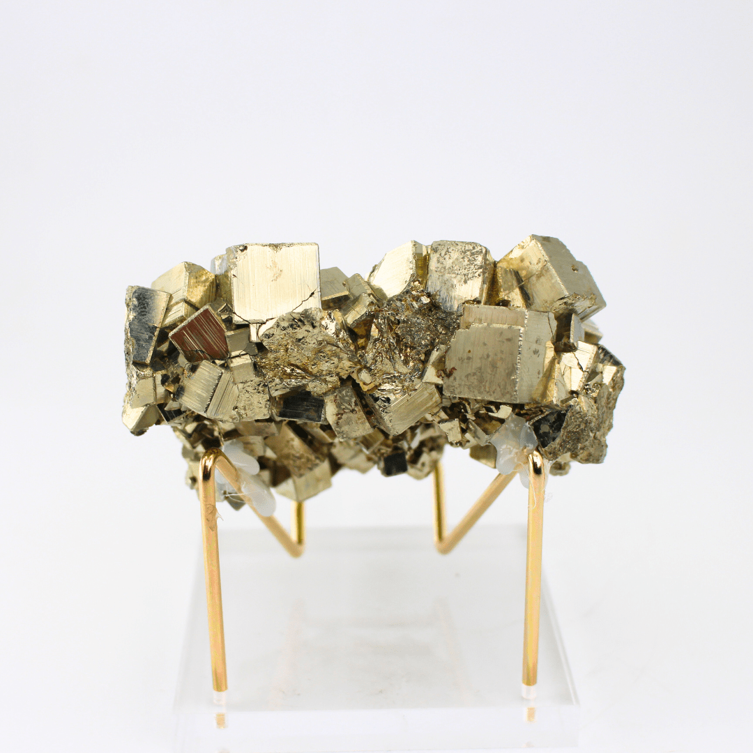 Pyrite Heart Cluster Naturally Terminated Cubes Navajun Spain 675 Natural Mineral Specimen Fine Collectable Cabinet Display Piece