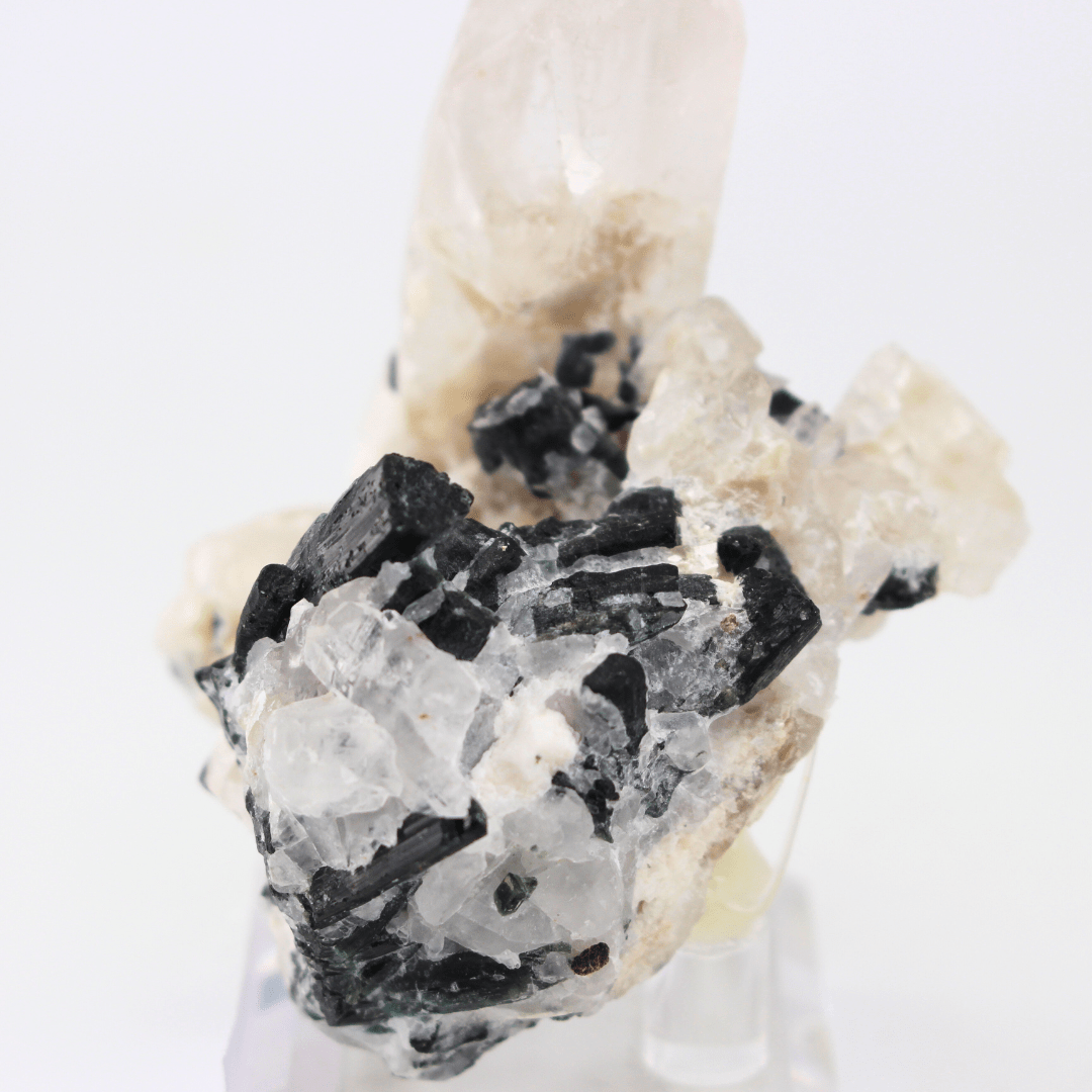 Quartz Tourmaline Naturally Terminated Himalayas 268 Natural Mineral Specimen Fine Collectable Cabinet Display Piece Geological Interest