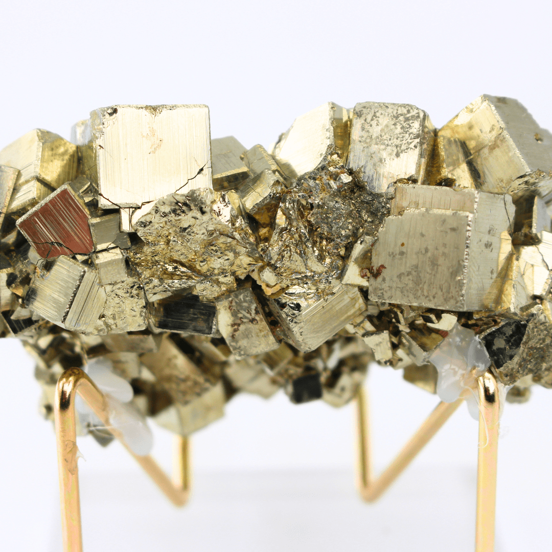 Pyrite Heart Cluster Naturally Terminated Cubes Navajun Spain 675g