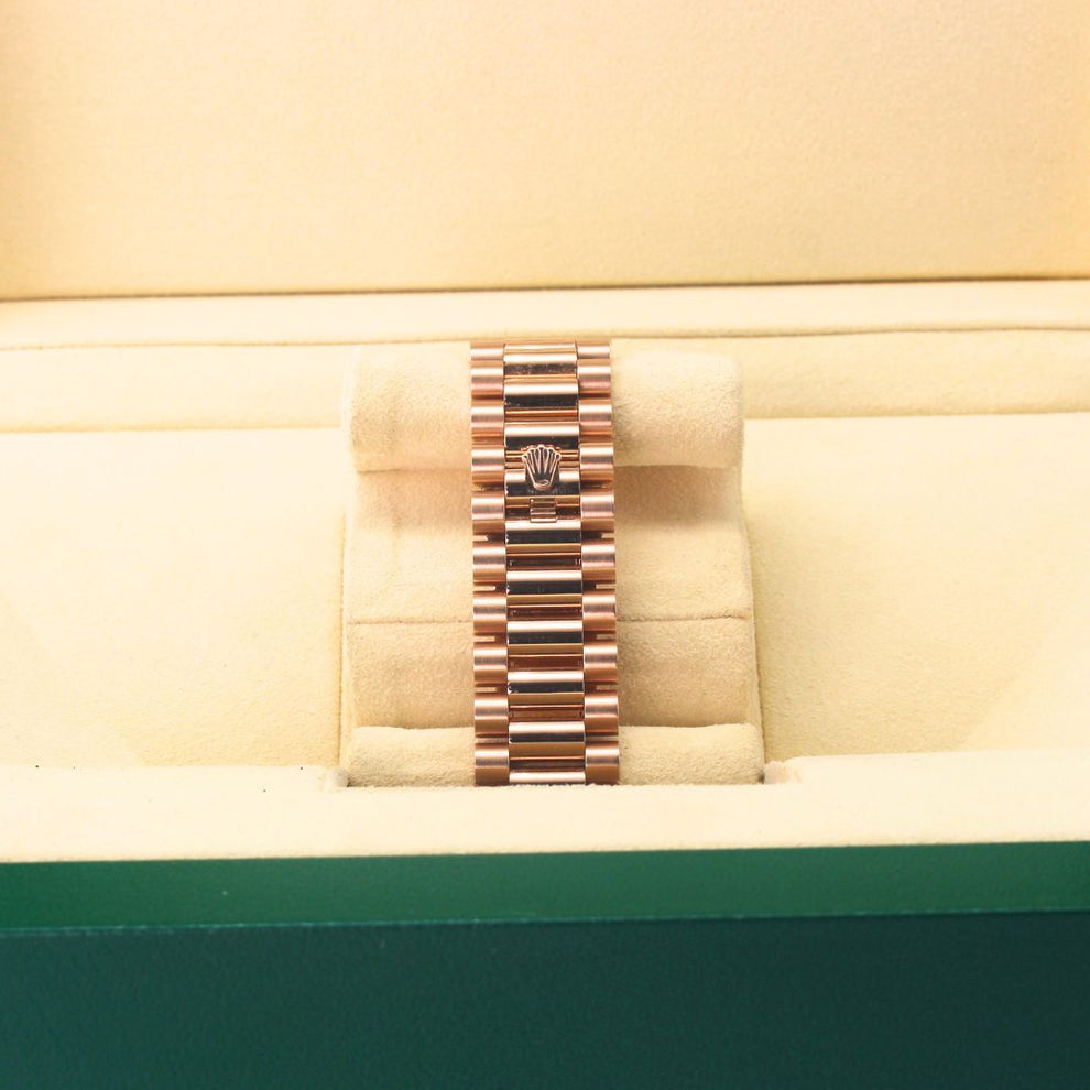 Rolex Daydate 40 228235 Oyster Bracelet Brown Dial Rose Gold 2020 Pristine Condition Fluted Bezel 40 Mm Mechanical Watch - product image from Imperial Ti...