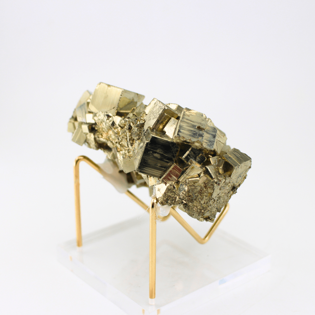 Pyrite Heart Cluster Naturally Terminated Cubes Navajun Spain 675g