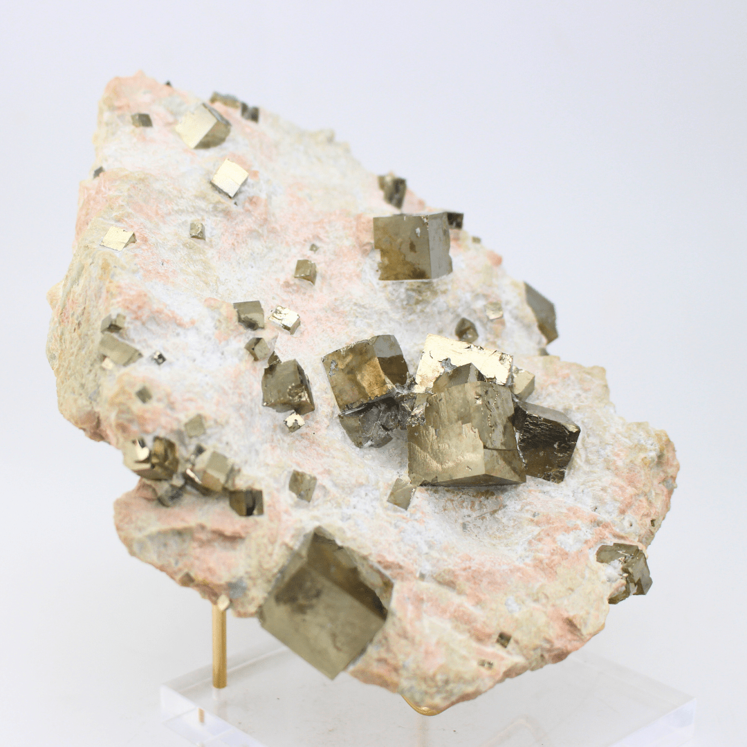 Pyrite On Matrix Naturally Terminated Cubes Navajun Spain 767g