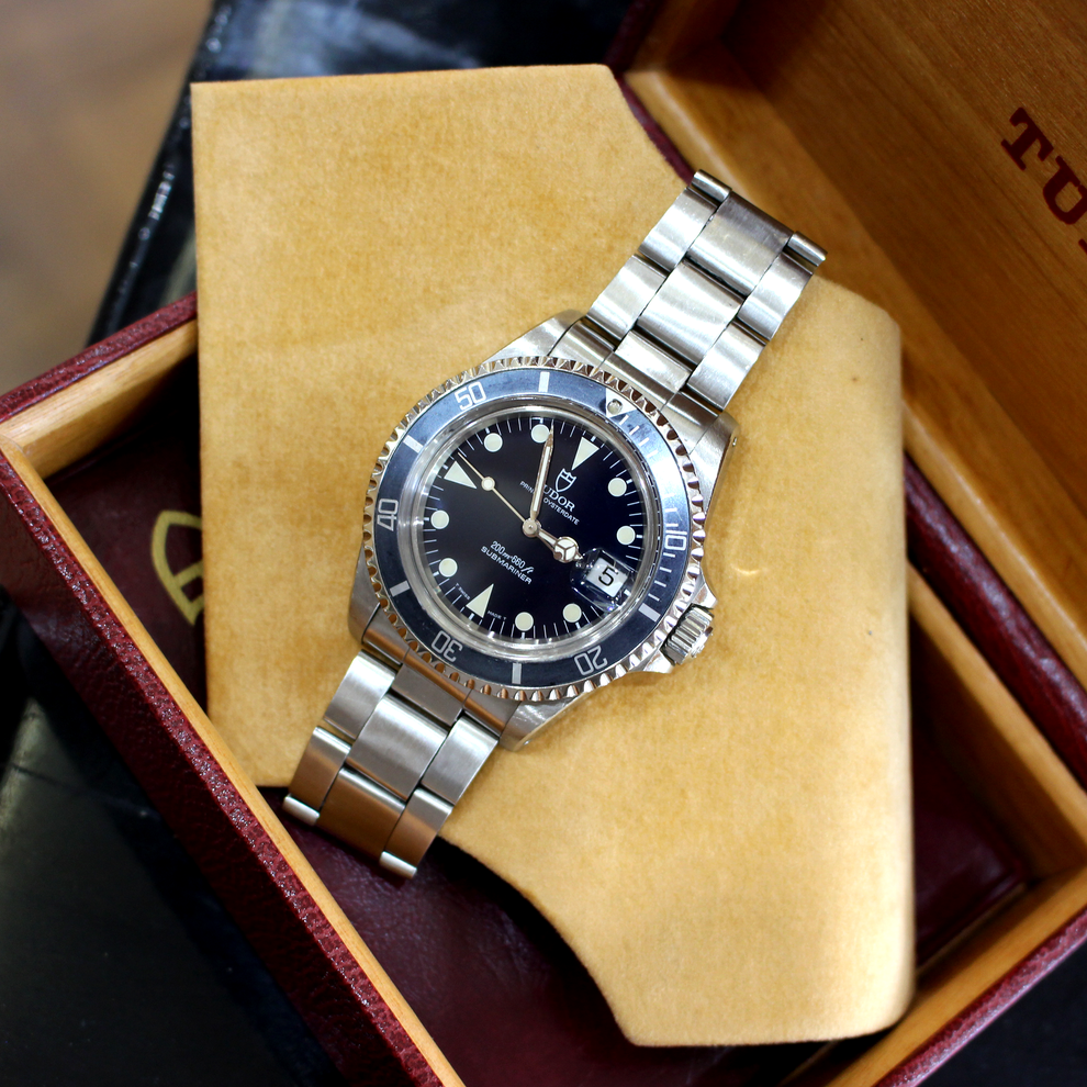 Tudor Submariner Date 79090 Blaues Tritium Zifferblatt Edelstahl Automatik Vintage Luxus Schweizer Armbanduhr 1994
