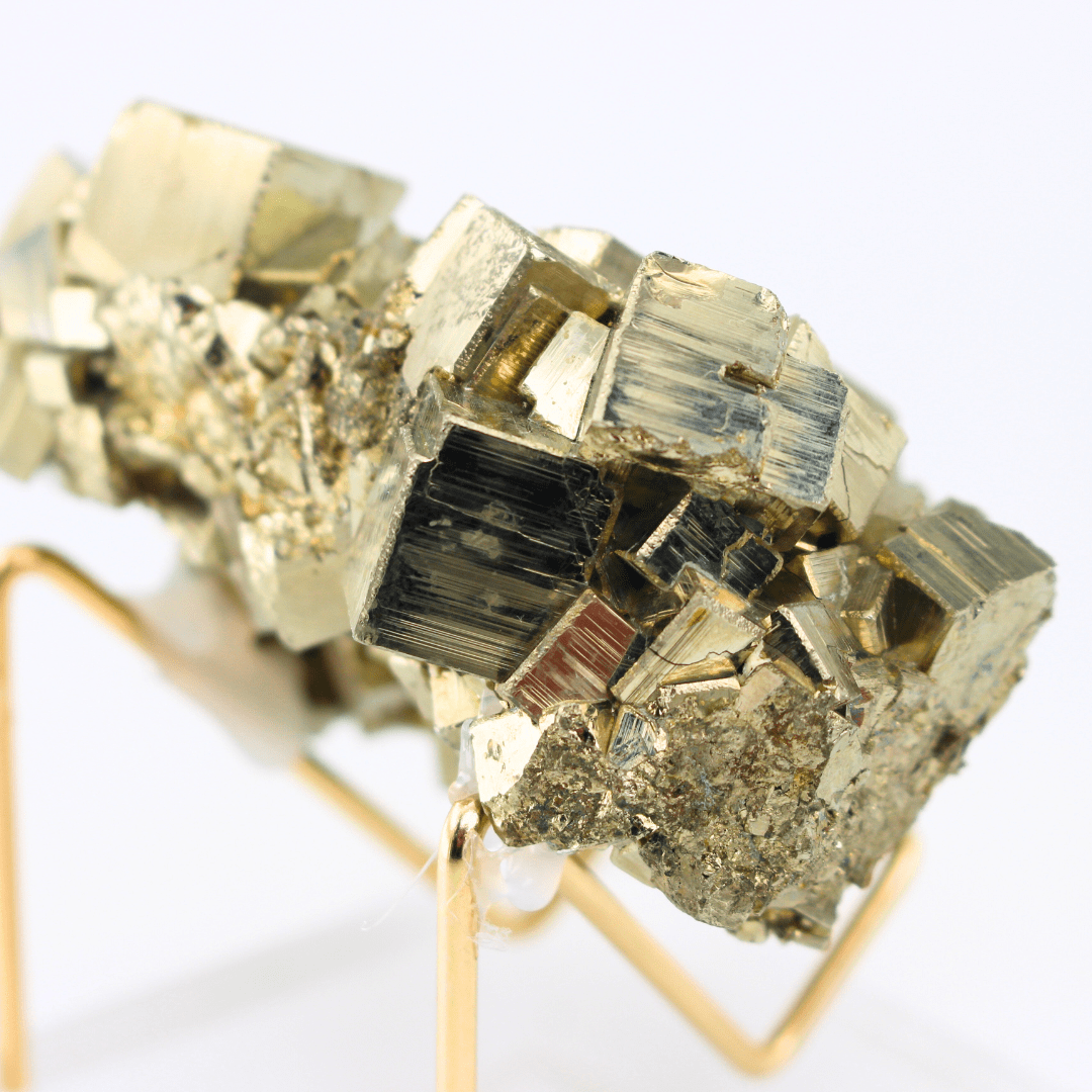 Pyrite Heart Cluster Naturally Terminated Cubes Navajun Spain 675g