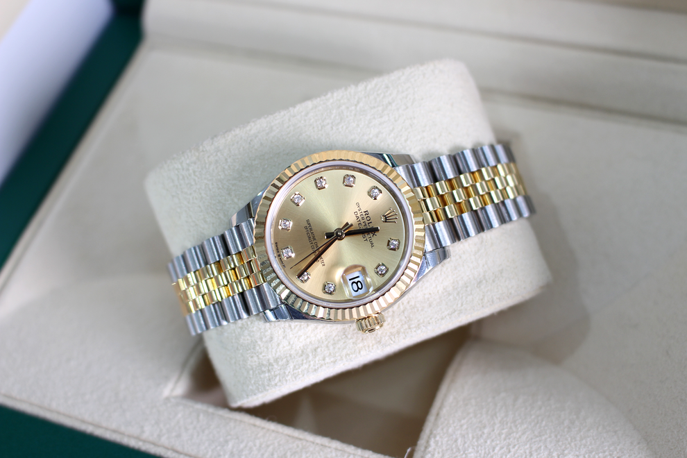 Rolex DateJust 31 278273 Champagne Diamond Dial Concealed Clasp 2022 Luxury Mechanical Swiss Watch