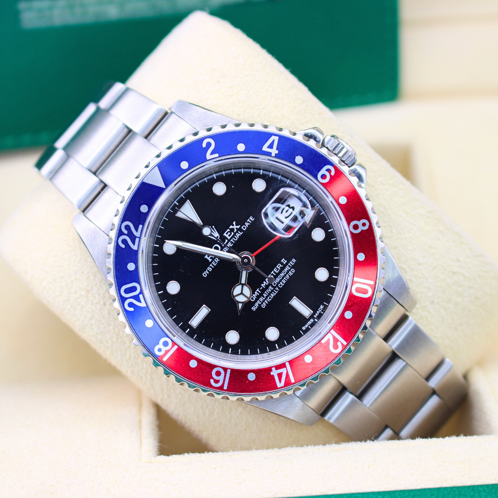 Rolex Gmt-master II 16710 Pepsi Oyster Bracelet Black Dial Stainless Steel 2008 Immaculate Condition Gmt/dual Time 40 Mm - product image from Imper...