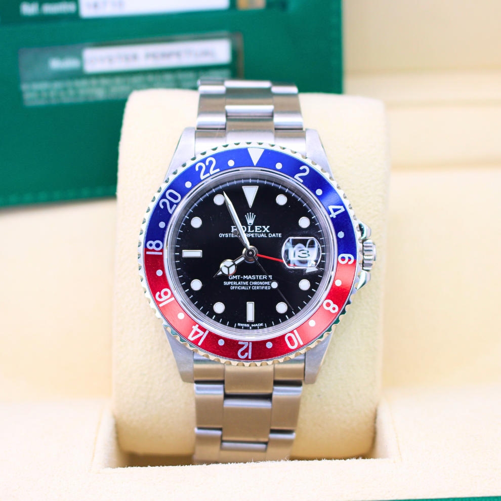 Rolex Gmt-master II 16710 Pepsi Oyster Bracelet Black Dial Stainless Steel 2008 Immaculate Condition Gmt/dual Time 40 Mm - product image from Imper...