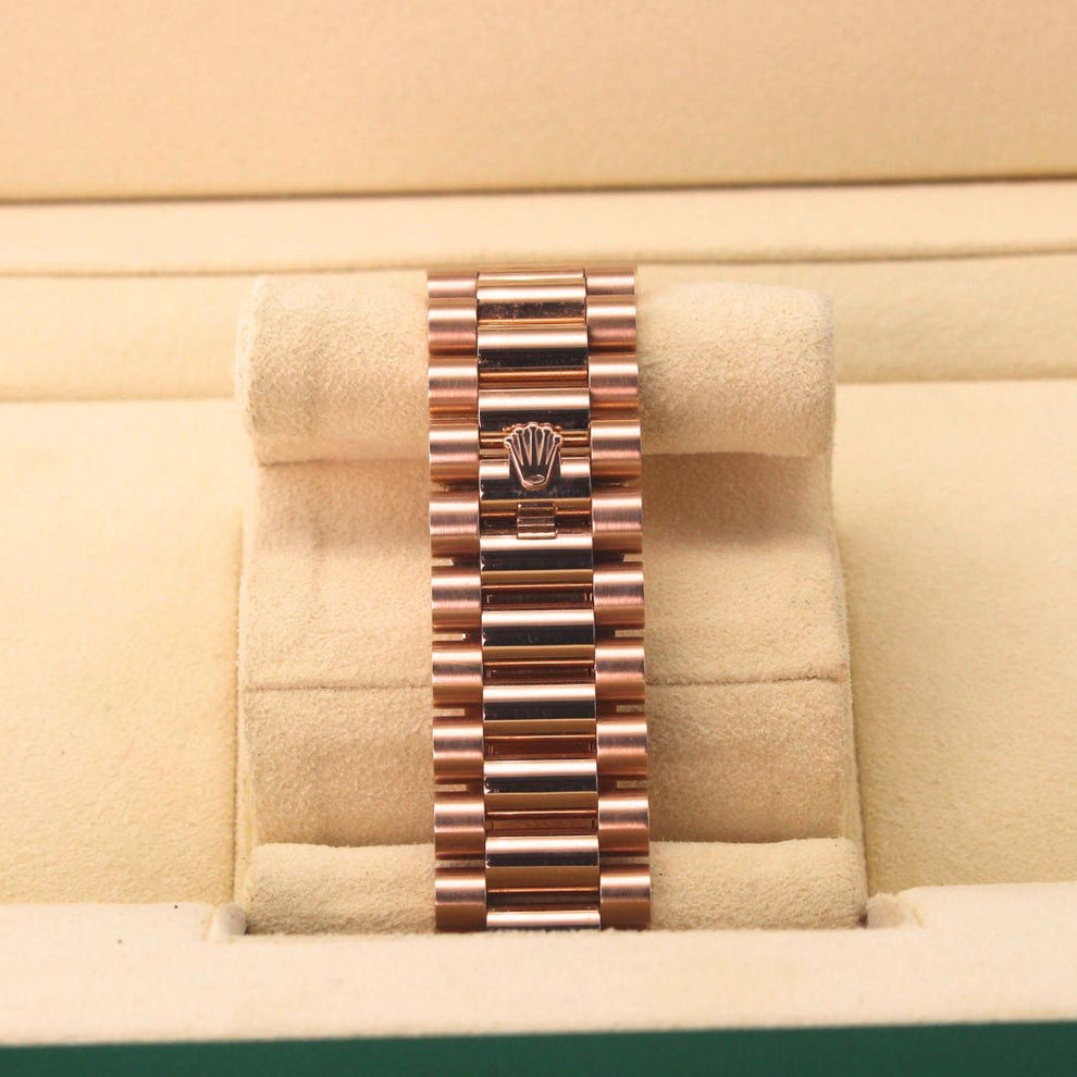 Rolex Daydate 40 228235 Oyster Bracelet Brown Dial Rose Gold 2020 Pristine Condition Fluted Bezel 40 Mm Mechanical Watch - product image from Imperial Ti...