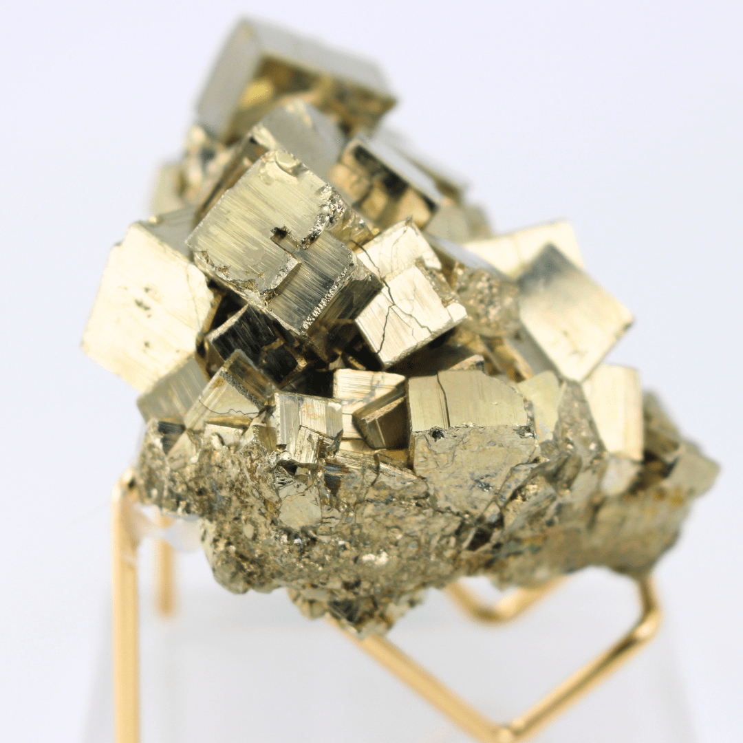 Pyrite Heart Cluster Naturally Terminated Cubes Navajun Spain 675g