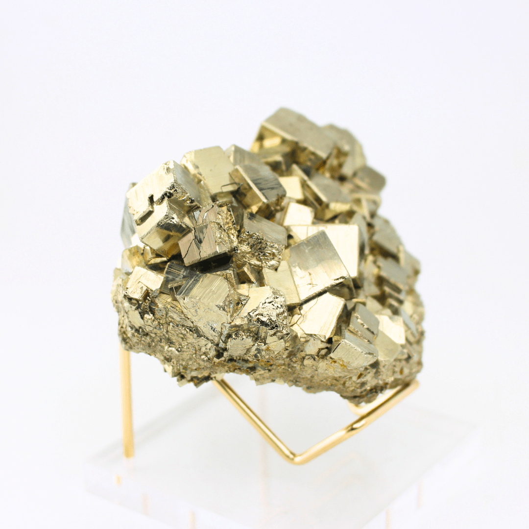 Pyrite Heart Cluster Naturally Terminated Cubes Navajun Spain 675g