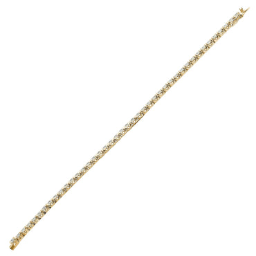18 Karat Gelbgold 3,00 Karat Krappenfassung Natürliches Diamant Armband