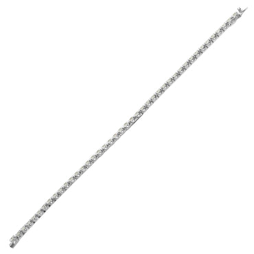 18ct White Gold 3.00ct Claw Set Natural Diamond Line Bracelet - H Si3 – side view