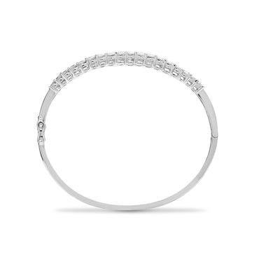 18ct White Gold Natural Diamond Bangle (18BG004) – side view