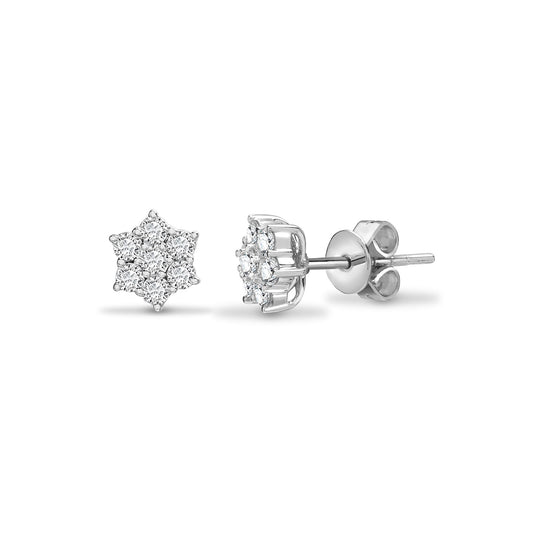 9ct White Gold 0.50cts Lab Grown Diamond Cluster Earrings