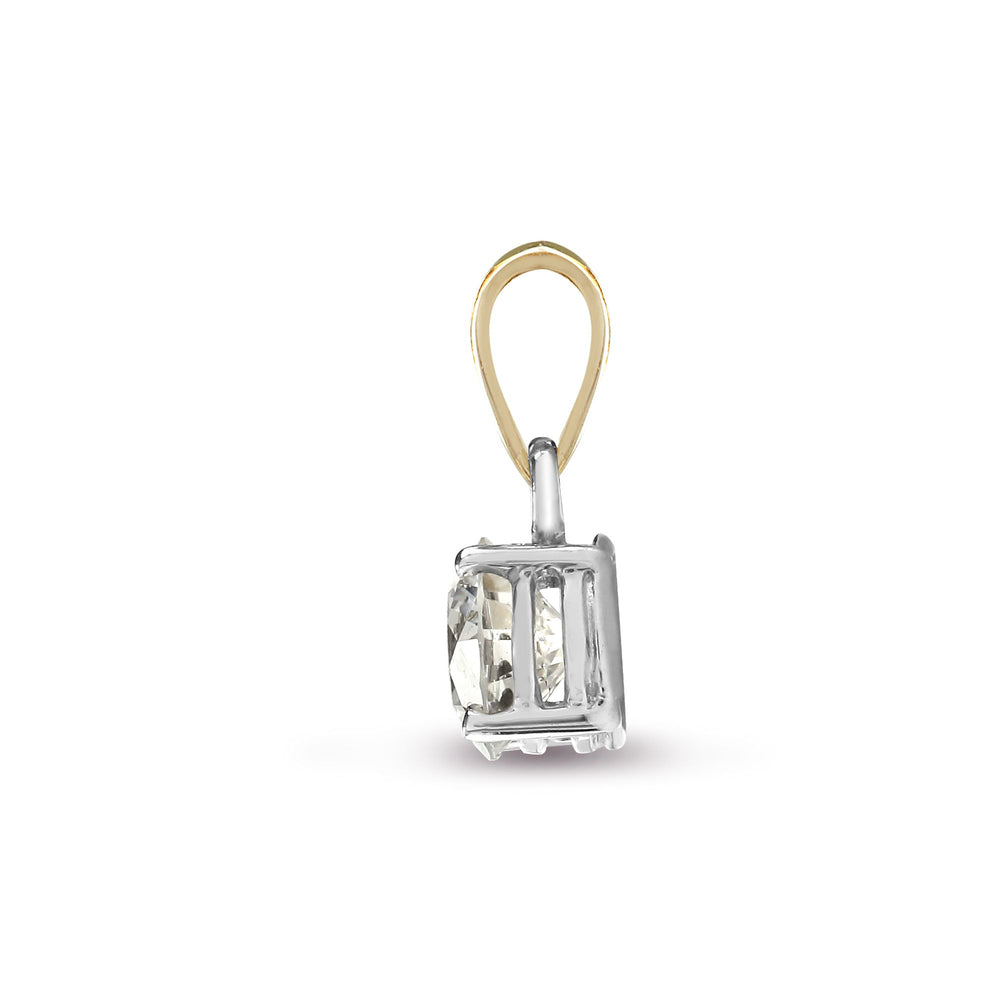 Ciondolo a 4 griffe con diamante da laboratorio 0,25 ct in oro giallo 18 carati