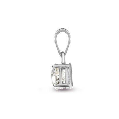 Ciondolo Solitario con Diamante Naturale a 4 Griffe da 0.10 Carati in Oro Bianco 18 Carati