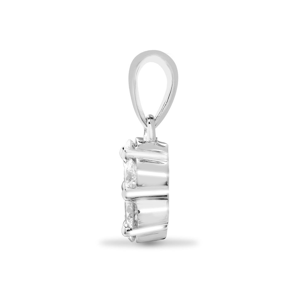 9ct White 1.00ct Lab Grown Diamond 7 Stone Cluster Pendant