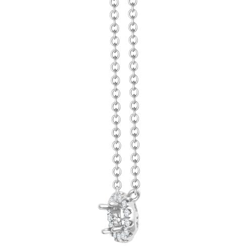 18 Karat Weißgold 0,08 Karat Naturdiamant Halo-Anhänger mit 40-45 cm Kettenverlängerung, besetzt mit einem 0,25 Karat G SI1 Diamanten