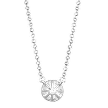 18 Karat Weißgold 0,08 Karat Naturdiamant Halo-Anhänger mit 40-45 cm Kettenverlängerung, besetzt mit einem 0,25 Karat G SI1 Diamanten