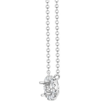 18 Karat Weißgold 0,08 Karat Naturdiamant Halo-Anhänger mit 40-45 cm Kettenverlängerung, besetzt mit einem 0,25 Karat G SI1 Diamanten
