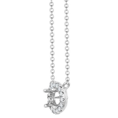 18 Karat Weißgold 0,08 Karat Naturdiamant Halo-Anhänger mit 40-45 cm Kettenverlängerung, besetzt mit einem 0,25 Karat G SI1 Diamanten