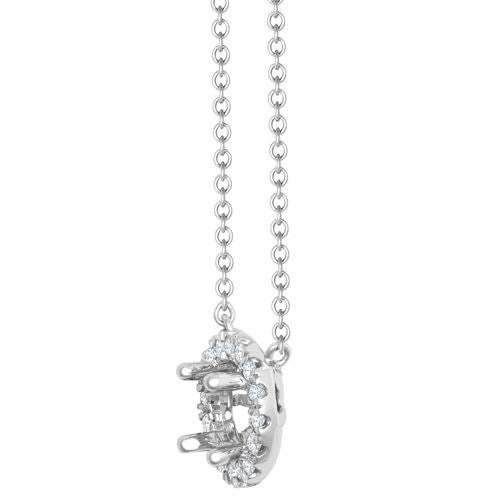 18 Karat Weißgold 0,08 Karat Naturdiamant Halo-Anhänger mit 40-45 cm Kettenverlängerung, besetzt mit einem 0,25 Karat G SI1 Diamanten